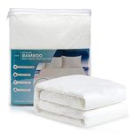 ZOUK Super King Mattress Protectors - Premium Bamboo Super King Size Mattress Protector - Surface Mattress Cover, Anti Allergic & Bed Bug Proof - Super King (180 x 200+35cm)