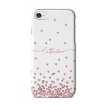 iCaseDesigner Personalised Marble Signature Flowing Name Phone Case for Apple iPhone 5 / 5S / SE - 5. Floating Faux Glitter Hearts on White