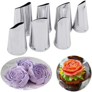 Hendiy 7pcs/set Cake Decorating Tips Set Cream Icing Piping Rose Nozzle Pastry Fondant Decorating Tools