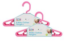 Baby Coat Hangers Small Clothes Hangers First Steps Pack of 16 Pink