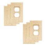 Franklin Brass W10397V-UN-R Wood Square Single Duplex Outlet Wall Plate/Switch Plate/Cover, 6-Pack, Unfinished Wood