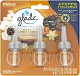 Glade PlugIns Refills Air Freshener, Scented and Essential Oils for Home and Bathroom, Elegant Amber & Oud, 2.01 Oz, 3 Count