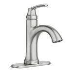 Moen Wellton Single-Handle Bathroom Faucet, One Hole Bathroom Sink Faucet with Drain Assembly and Optional Deck Plate, Spot Resist Brushed Nickel, 84980SRN