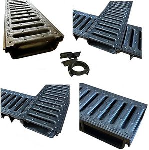 Future Build Supplies Ltd 3 x Black Ultra Low Profile Shallow Flow Drain Plastic Grating 50mm Deep x 1m Length x 125mm Width Drainage Channel suitable for Garden Patios and Driveways