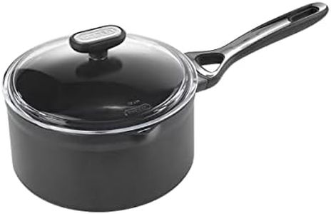 Pyrex Origin + Induction Non-Stick Saucepan With Glass Lid, 20 Centimeters Black