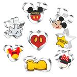 8 Pieces Mickey Mouse Cookie Cutters,Stainless Steel Cutters Mickey Minnie Mouse Shaped Biscuit Molds for Themed Birthday Baby Shower Holiday Parties