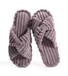 Star Vibe House Slippers For Women Cute Fuzzy Outdoor Indoor Shoes Cross Band Open Toe Slippers Anti-Slip Lightweight Pantoufles Pour Femme Purple 38-39