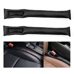 PU Leather Gap Filler Pad, Hillylolly 2 Pieces Seat Gap Soft Pad for Car Seat, Car Seat Gap Plug, Car Seat Gap Filler Pad, General Leak-proof Strip Gap Filler for Car, Black, 46 * 7CM