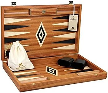 Large Wooden Championship Tournament Manopoulos Backgammon Set Mahogany 23 Inch Storage Racks Included And Backgammon Pieces