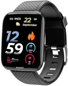 M I D116 Fitness Band Smart Watch for Men, Women, Boys, Girls, Kids – Single Touch Interface, Water Resistant, Workout Modes, Quick Charge Sports Smartwatch – Black I