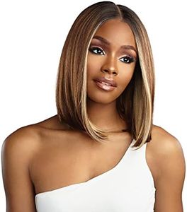 Sensationnel Butta lace front wigs - human hair blend bob 12inch extra wide 5 inch part preplucked hairline HD lace - Butta HHM bob 12 inch (T2/30)