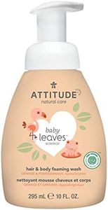 ATTITUDE 2-in-1 Hair and Body Foaming Baby Wash, EWG Verified Shampoo Soap, Dermatologically Tested, Made with Naturally Derived Ingredients, Vegan, Orange and Pomegranate, 295 mL