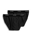 Jockey Men's Underwear Elance String Bikini - 2 Pack, black, M