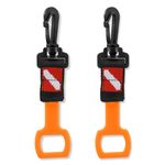 Dawitrly 2 Pack Scuba Diving Regulator Octopus Holder, Octopus Mouthpiece Retainer with Spring Clip, Dive Flag Webbing and Silicone Ring, 2nd Stage Regulator Keeper for Divers and Snorkelers (Orange)