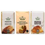 Wright's Baking Bread Mix Selection Pack - Premium White, Farmhouse Wholemeal & Mixed Grain (One of Each 500g Pack)