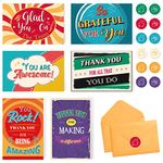 WERNNSAI Employee Appreciation Cards - 24 Thank You Cards with Envelopes & Stickers Colorful Encouragement Cards for Appreciation and Recognition 4’’ x 6’’ Gratitude Cards for Team Staff Teacher