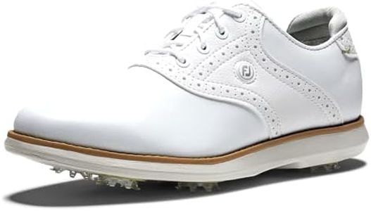 FootJoy Women's Traditions Golf Shoe, White/White, 9.5