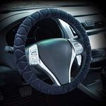 Anti-slip Fluffy Plush Steering Wheel Cover Soft Furry Winter Warm Vehicle Car Steering Wheel Protector Stretch On Universal Fit 37-39cm