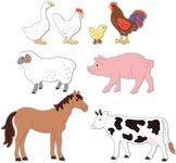 DELORIGIN 2 Sets 8pcs Farm Animals Cutting Dies Horses Cow Card Making Die Cut Chickens Carbon Steel Die Cuts Stencils Card Scrapbooking Embossingb Template Dies for Craft Card Albums Gift Decor