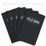 Field Notebook - 3.5"x5.5" - Black - Lined Memo Book - Pack of 5