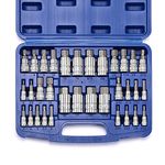 CASOMAN 33 Piece Master Hex Bit Socket Set, S2 Steel, SAE and Metric, Allen Socket Bit, 5/64-inch to 3/4-inch, 2mm to 19mm Socket Tool Kit