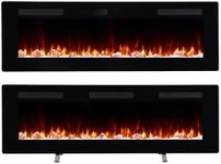 Dimplex Sierra Optiflame Media Wall Fireplace, 48"/ 121.9cm, Wall Mounted, Recess Fit, Free Standing Electric Fire, 7 Colour Themes, Choice of Fuel Beds, Cool Touch Glass, 1.6kW Electric Heater