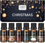 CAKKI Christmas Essential Oils Gift Set, for Home, for Diffusers, 6x10mL, Premium Grade Fragrance Oils, for Christmas scents, Pure Aromatherapy Oils, for Candles Making, for Soaps Making