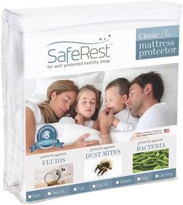 (Queen) - SafeRest Classic Plus Hypoallergenic 100 Waterproof Mattress Protector - Vinyl Free