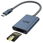 uni USB C Card Reader SD 4.0 312MB/S, 2 in 1 Aluminum USB C to Micro SD Card Adapter, External Memory Card Reader UHS-II for SDXC/SDHC/SD/MMC/RS-MMC/Micro SDXC/Micro SD/Micro SDHC Cards