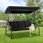 AECOJOY 3-Seat Outdoor Porch Swing 