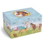 Jewelkeeper Musical Horse Jewellery Box with Spinning Horse, Home on The Range Tune, Barn Design, Girls Jewellery Box for Girls Birthday Presents