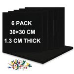 DOLLAR BOSS Felt Pin Board Cork Board 6 PCS, 30×30cm Self-Adhesive Cork Boards for Walls 1.3cm Thick Felt Board Tiles, Notice Board Bulletin Board Memo Board with Pins for Home Bedrooms Photos Black