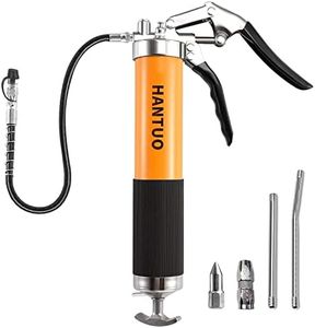 HANTUO Grease Gun, 8000 PSI, Professional Pistol Grip Grease Gun with 18 Inch Flex Hose, 6 Reinforced Coupler Included