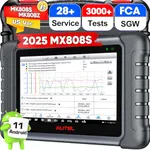 Autel Scanner MaxiCheck MX808S, 2025 Superfast OS 11, 3000+ Bidirectional Diagnostic Scan Tool, Newer of MaxiCOM MK808S MK808Z, Up of MX808 MK808 MK808BT, 28+ Services, OE All Systems, FCA AutoAuth