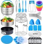 Accessories for Instant Pot, Sugaroom Pressure Cooker Accessories Set Compatible with Instant Pot Accessories 6 qt 8 quart - 2 Steamer Baskets, Springform Pan, Egg Rack, Egg Bites Mold and More