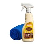 Waxpol Furniture Polish Restorer with Microfiber | Wood Polish & Laminate Cleaner Shine Spray for Furniture, Cabinets, Wardrobes | Cleans, Protects, Restores| Gloss Finish for Shiny Surfaces 500ml