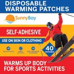 SunnyBay Adhesive Disposable Warming Patches for Back, Neck, Hand, Body, Natural Heat, Ideal for Outdoor Activities: Skiing, Hiking, Hunting, On-The-Go Heat, FSA HSA Eligible, 2.5x3 Inches, 40 Count