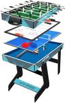 Hy-Pro Folding 4-in-1 Games Table - Table Football, Air Hockey, Table Tennis, Pool, Family Games, Kids and Adults, Great Gift Idea