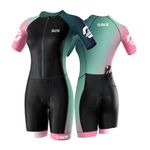 SLS3 Womens Triathlon Suit – Elite Aero Sleeved Trisuit Women, Tri Suit, Quick-Dry, Italian Chamois, Ready for Any Distance (Aurora, Small)