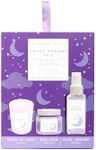 Sunday Rain Sweet Dreams Trio, Vegan and Cruelty Free Pamper Gift Set with Bath Soak, Body Scrub and Room & Pillow Mist, Calming Lavender Scent, 3 Piece