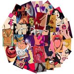 50 Pcs Sexy Girls and Lips Stickers Pack - Waterproof Vinyl Stickers for Water Bottles, Laptops, Skateboards, and More - Anime Stickers and Fashionable Aesthetic Stickers for Teens, and Adults