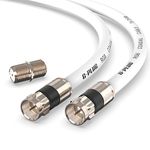 15FT G-PLUG RG6 Coaxial Cable Connectors Set – High Speed Internet, Broadband Digital TV Aerial Cable and Satellite Cable Extension – Weather-Sealed Rubber O-Ring and RG6 Compression Connectors