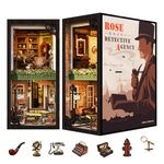 Fsolis Book Nook Kit, DIY Booknook Miniature House Kit with Dust Cover for Adult 3D Wooden Puzzle Decorative Bookends Bookshelf Decor Bookish Gifts for Women Men Adult Art Craft Hobbies