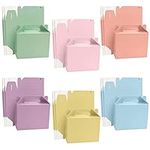 Belle Vous 24 Pack Party Treat Favour Gift Boxes - 14 x 6 x 11cm / 5.51 x 2.36 x 4.33 inches- Plain Loot Goodie Gable Bags for Kids Birthdays, Food, Baby Shower & Weddings (Pastel)