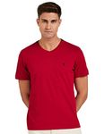 Van Heusen Men Athleisure Smart Tech Regular Fit T-Shirt - Easy Stain Release, Anti Stat, Ultra Soft_60001_Scarlet Sage_M