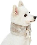 Blueberry Pet 2020 New Soft & Comfy Peachy Beige Faux Fur Dog Scarf with Princess-Like Diamonds, Medium