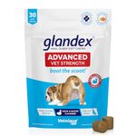 Vetnique Labs Glandex Advanced Strength Anal Gland Soft Chews with Mega Fiber for Dogs, Digestive Enzymes, Probiotics - Vet Recommended to Boot The Scoot Vegetarian Duck & Bacon (30ct)