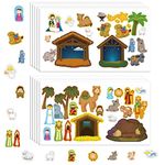 468 PCS Nativity Scene Stickers Make a Nativity Jesus Birth Scene Game Kid Christmas Craft Kit Christian Small Decal Set for Sunday School Class Party Favor Ornament Religious Education Gift 24 Sheets