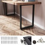 HOMEKAYT Black Metal Table Legs Desk Leg Industrial Table Legs,Coffee Table Legs, DIY Cast Iron Bench Legs(Without Boards)