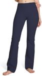 Houmous S-XXXL 29''31''33''35'' Inseam Women's Cotton Bootcut Pants Inner Pocket(Tall-35 Inseam-Blue, Large)